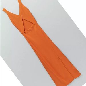 NWT Zara orange cutout dress. Blogger favorite.